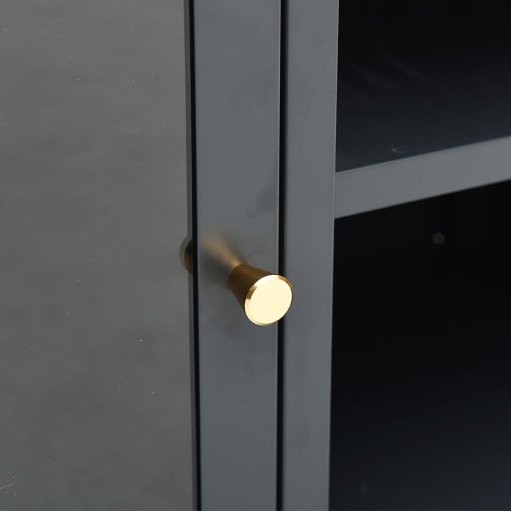 Móvel de TV aço e vidro antracite