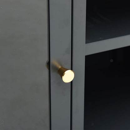 Móvel de TV aço e vidro antracite