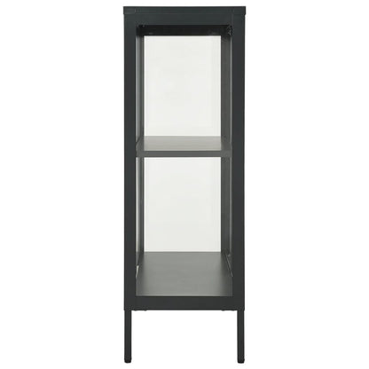Aparador 75x35x105 cm vidro e aço antracite