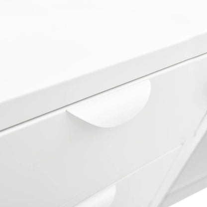 Aparador 105x35x70 cm vidro temperado e aço branco