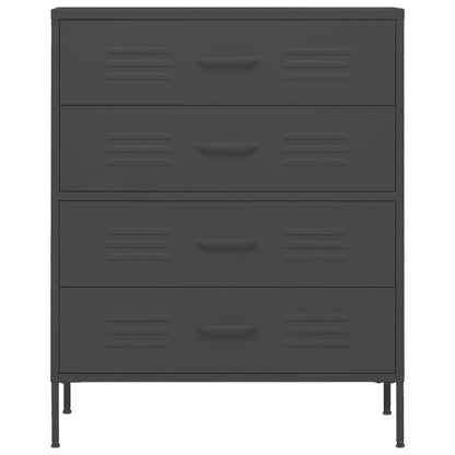 Cómoda/aparador com gavetas aço 80x35x101,5 cm antracite