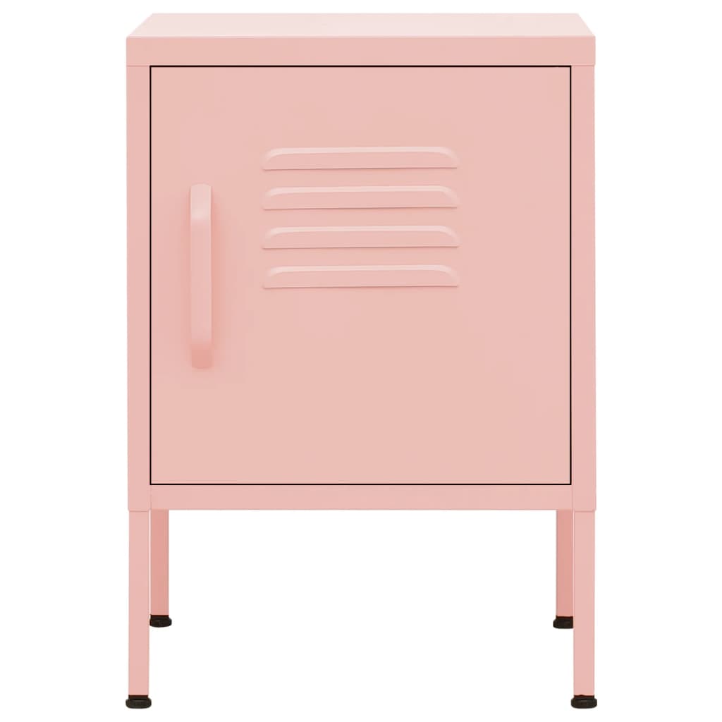 Mesa de cabeceira 35x35x51 cm aço rosa