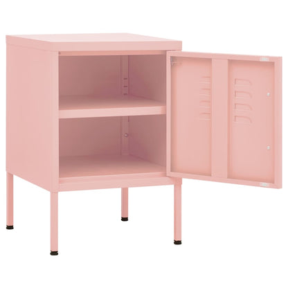 Mesa de cabeceira 35x35x51 cm aço rosa