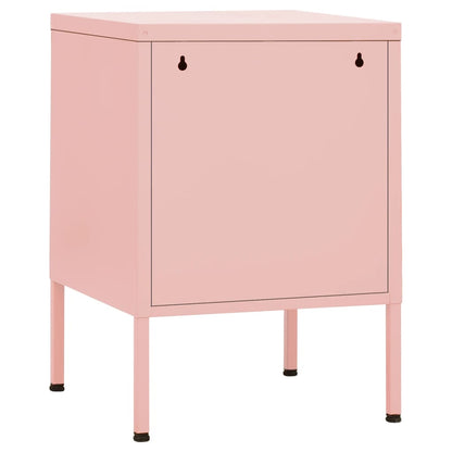 Mesa de cabeceira 35x35x51 cm aço rosa