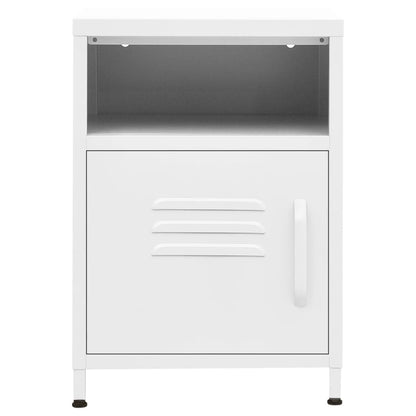 Mesa de cabeceira 35x35x51 cm aço branco
