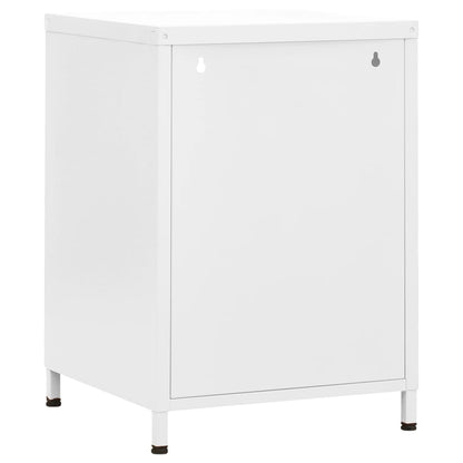 Mesa de cabeceira 35x35x51 cm aço branco