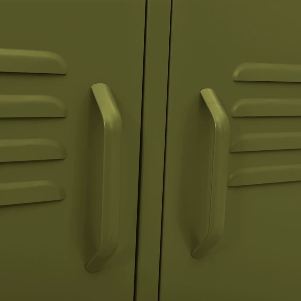 Móvel de TV aço verde-azeitona