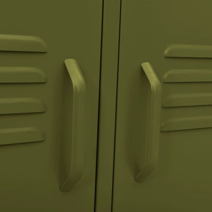 Móvel de TV aço verde-azeitona