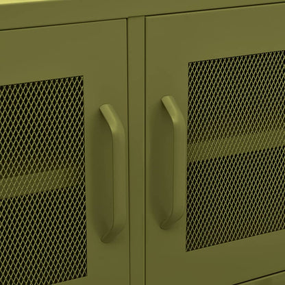 Móvel de TV aço verde-azeitona