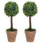Plantas bolas de buxo artificiais c/ vasos 2 pcs 41 cm verde