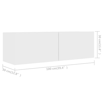 Móveis de TV de contraplacado branco, 4 pcs