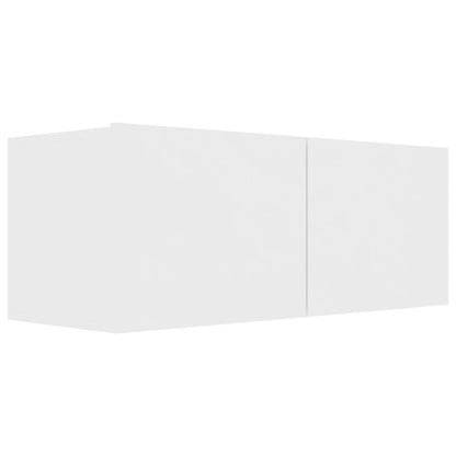 Conjunto de móveis de TV derivados de madeira branco, 2 pcs