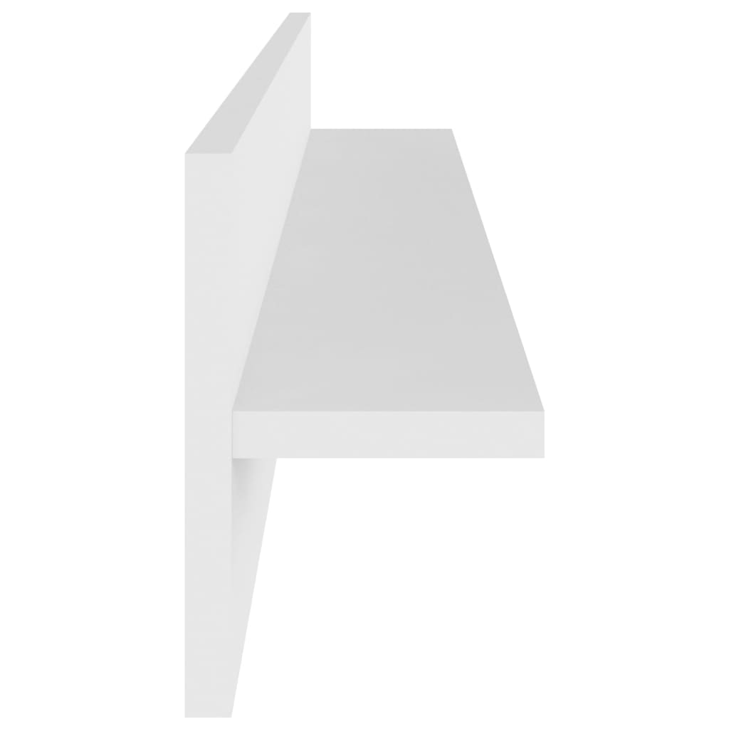 Estantes de parede 2 pcs 80x11,5x18 cm contraplacado branco
