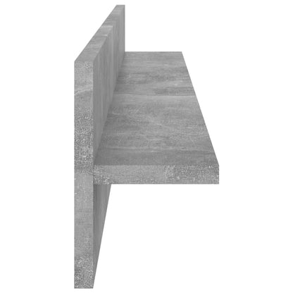 Estantes de parede 2 pcs 80x11,5x18 cm contrapl. cinza cimento