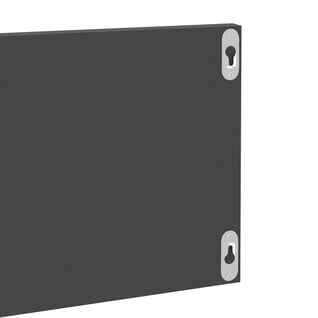 Estantes de parede 2pcs derivados de madeira cinza brilhante