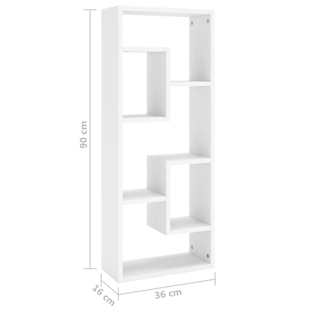 Estante de parede 36x16x90 cm derivados de madeira branco