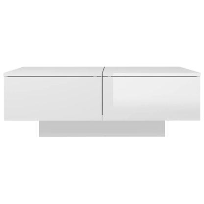 Mesa de centro derivados de madeira branco brilhante