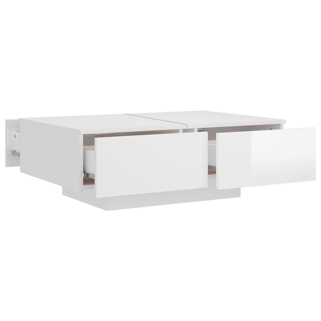 Mesa de centro derivados de madeira branco brilhante