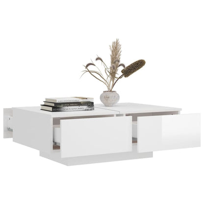Mesa de centro derivados de madeira branco brilhante