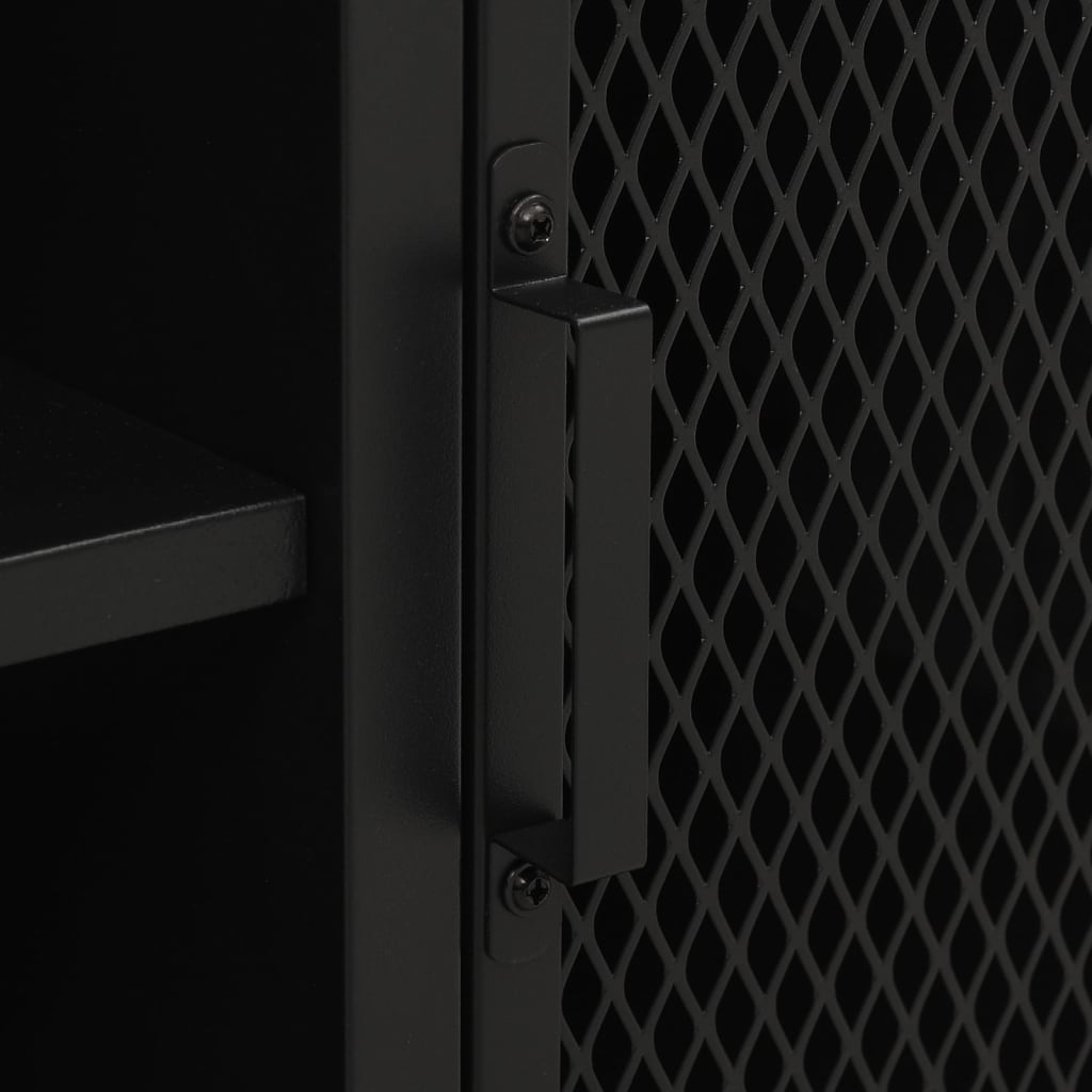 Móvel de TV metal e MDF castanho rústico