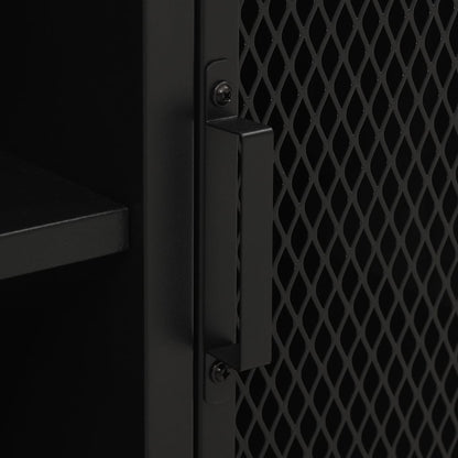 Móvel de TV metal e MDF castanho rústico