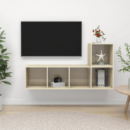 Conjunto de móveis de TV contraplacado carvalho sonoma, 2 pcs