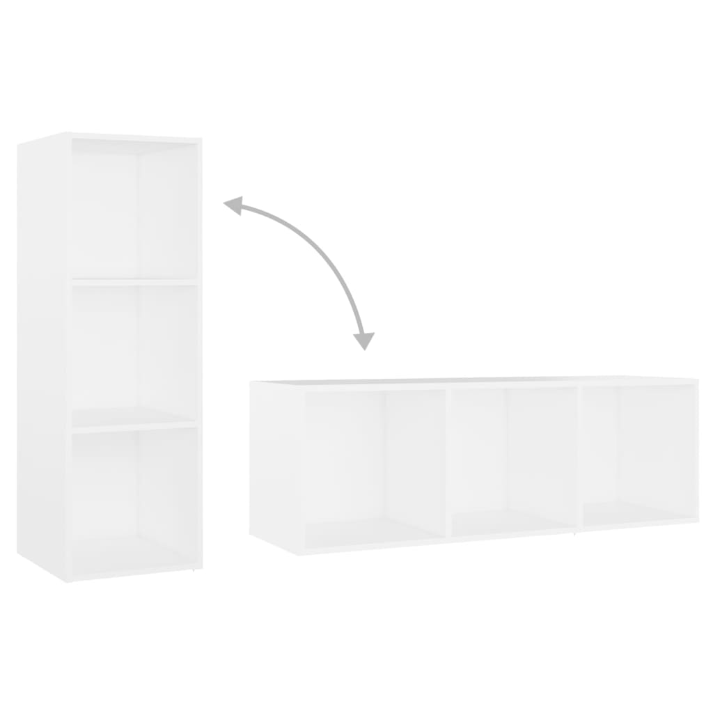 Móveis de TV contraplacado branco, 2 pcs