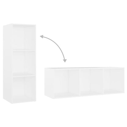Conjunto de móveis para TV contraplacado branco, 3 pcs