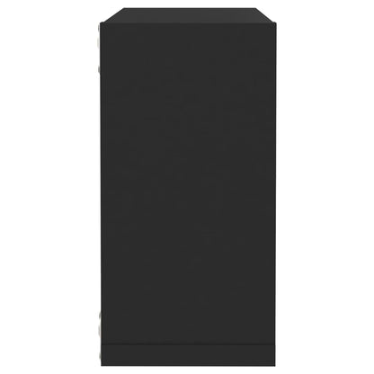 Prateleiras de parede em forma de cubo 6 pcs 30x15x30 cm preto