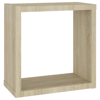 Prateleiras de parede em forma de cubo 2 pcs 30x15x30cm sonoma