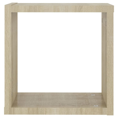 Prateleiras de parede em forma de cubo 2 pcs 30x15x30cm sonoma