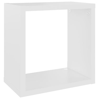 Prateleiras de parede em forma de cubo 2 pcs 26x15x26 cm branco