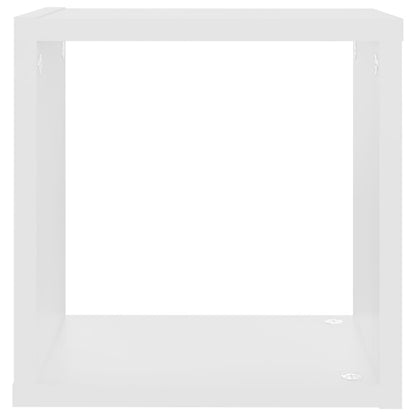 Prateleiras de parede em forma de cubo 2 pcs 26x15x26 cm branco
