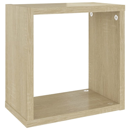 Prateleiras de parede em forma de cubo 2 pcs 26x15x26 cm sonoma