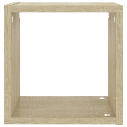 Prateleiras de parede em forma de cubo 2 pcs 26x15x26 cm sonoma