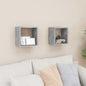 Prateleiras parede forma de cubo 2pcs 26x15x26 cm cinza cimento