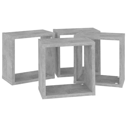Prateleiras parede forma de cubo 4pcs 26x15x26 cm cinza cimento