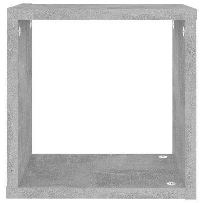 Prateleiras parede forma de cubo 4pcs 26x15x26 cm cinza cimento