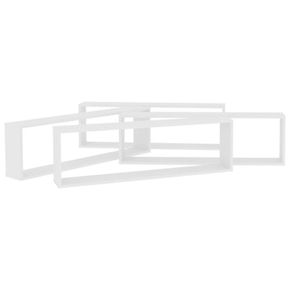 Prateleiras parede forma cubo 4pcs deriv. madeira 100x15x30 cm