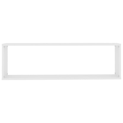 Prateleiras parede forma cubo 4pcs deriv. madeira 100x15x30 cm