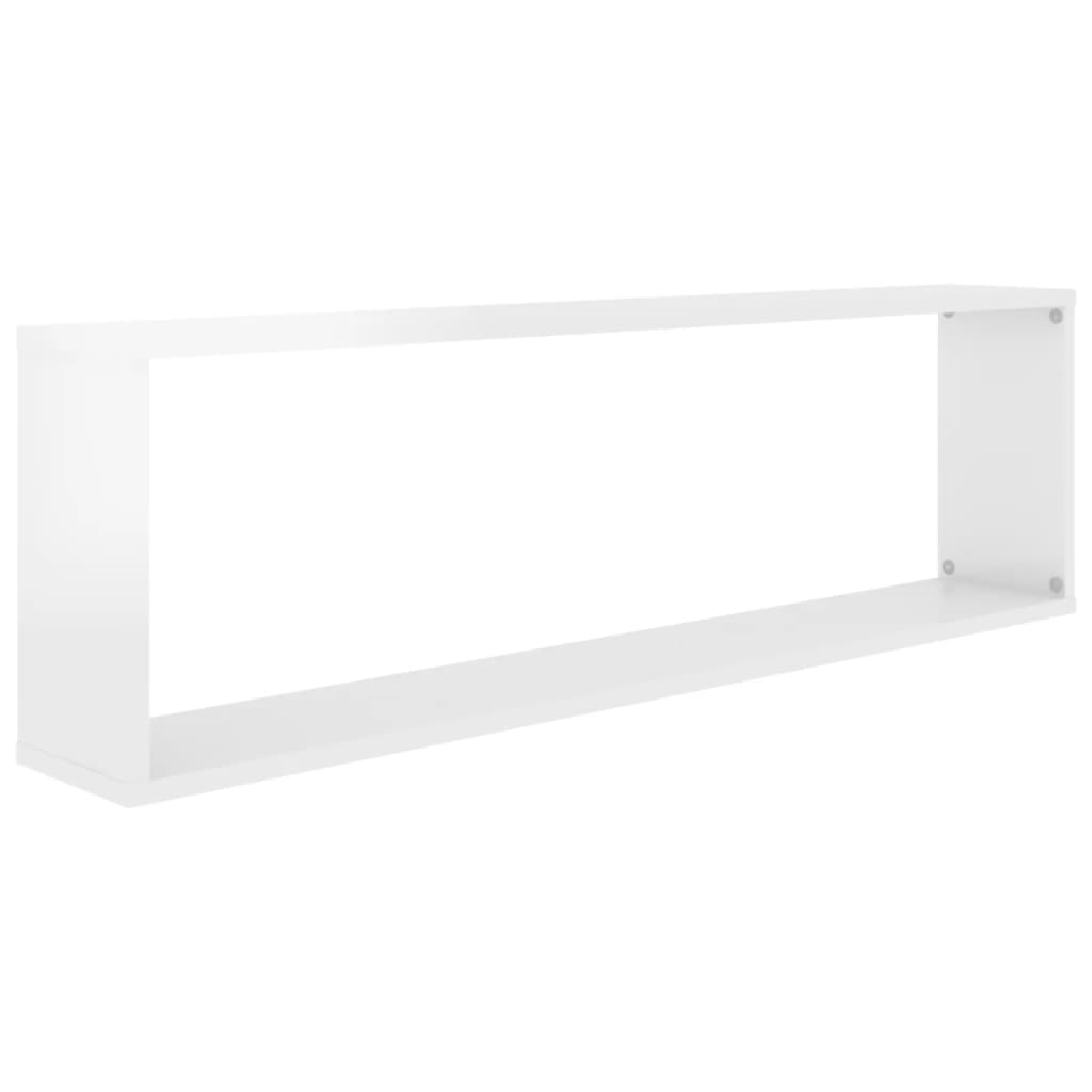 Estantes parede cúbicas 4pcs derivados madeira branco brilhante