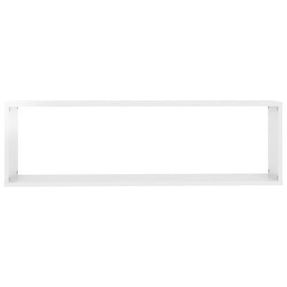 Estantes parede cúbicas 4pcs derivados madeira branco brilhante