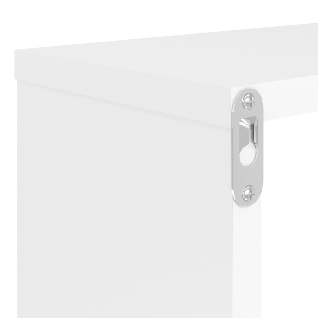 Estantes parede cúbicas 2pcs deriv. madeira 80x15x26,5cm branco