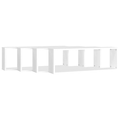 Estantes parede cúbicas 4pcs deriv. madeira 80x15x26,5cm branco