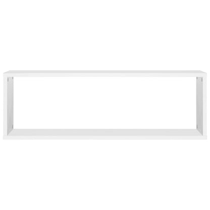 Estantes parede cúbicas 4pcs deriv. madeira 80x15x26,5cm branco