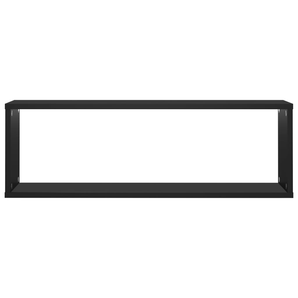 Estantes parede cúbicas 2 pcs deriv. madeira 80x15x26,5cm preto