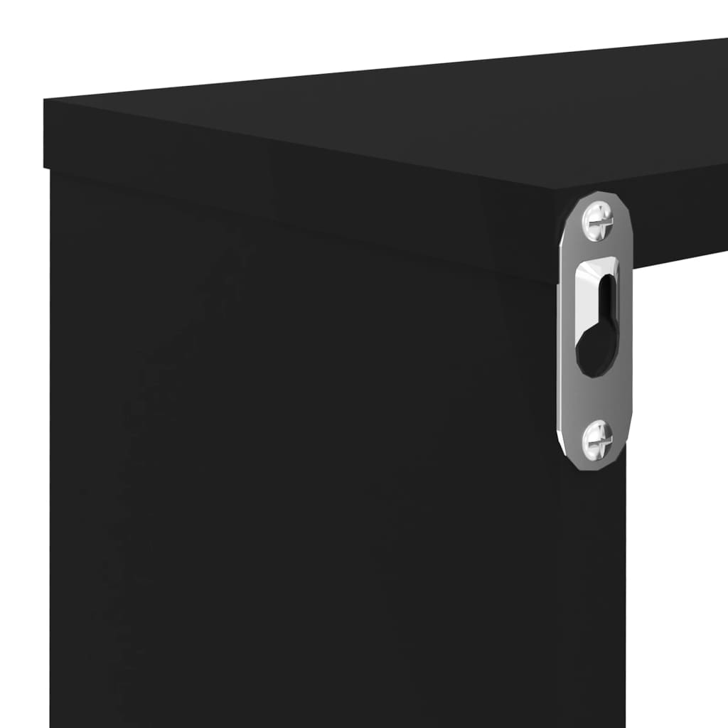 Estantes parede cúbicas 2 pcs deriv. madeira 80x15x26,5cm preto
