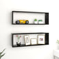 Estantes parede cúbicas 2 pcs deriv. madeira 80x15x26,5cm preto
