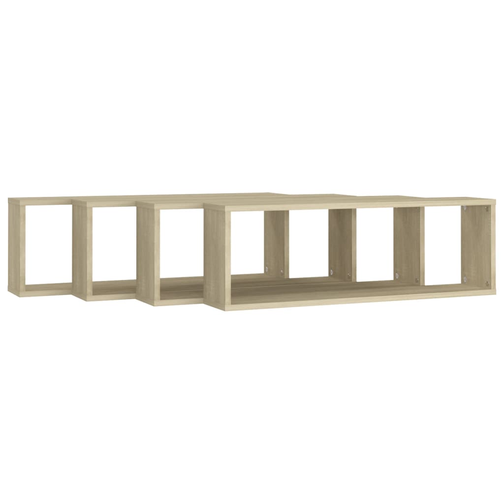 Estantes parede cúbicas 4pcs deriv. madeira 80x15x26,5cm sonoma