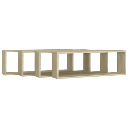 Estantes parede cúbicas 4pcs deriv. madeira 80x15x26,5cm sonoma